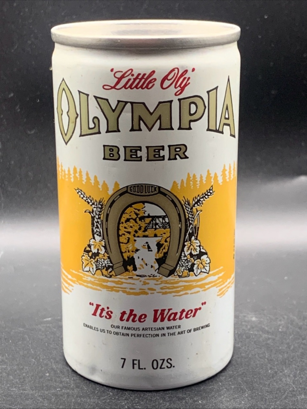 Vintage Beer Can Olympia Little Oly Beer It's The Water 7oz Empty Aluminum Can